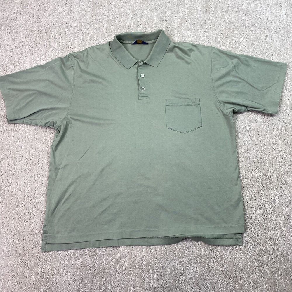 Brooks Brothers Mens Polo Shirt XL Olive Green Short Sleeve